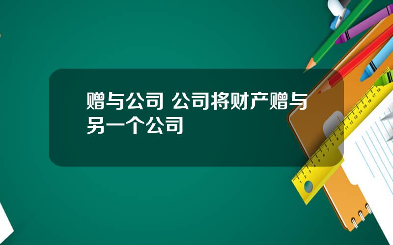 赠与公司 公司将财产赠与另一个公司
